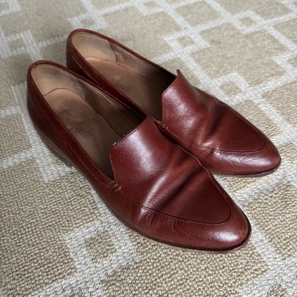 Madewell The Frances Loafer Burnished Mahogany Leather Slip On Flats Size 8 - Picture 10 of 10